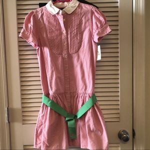 Ralph Lauren Pink Green check shirt dress 14 polo
